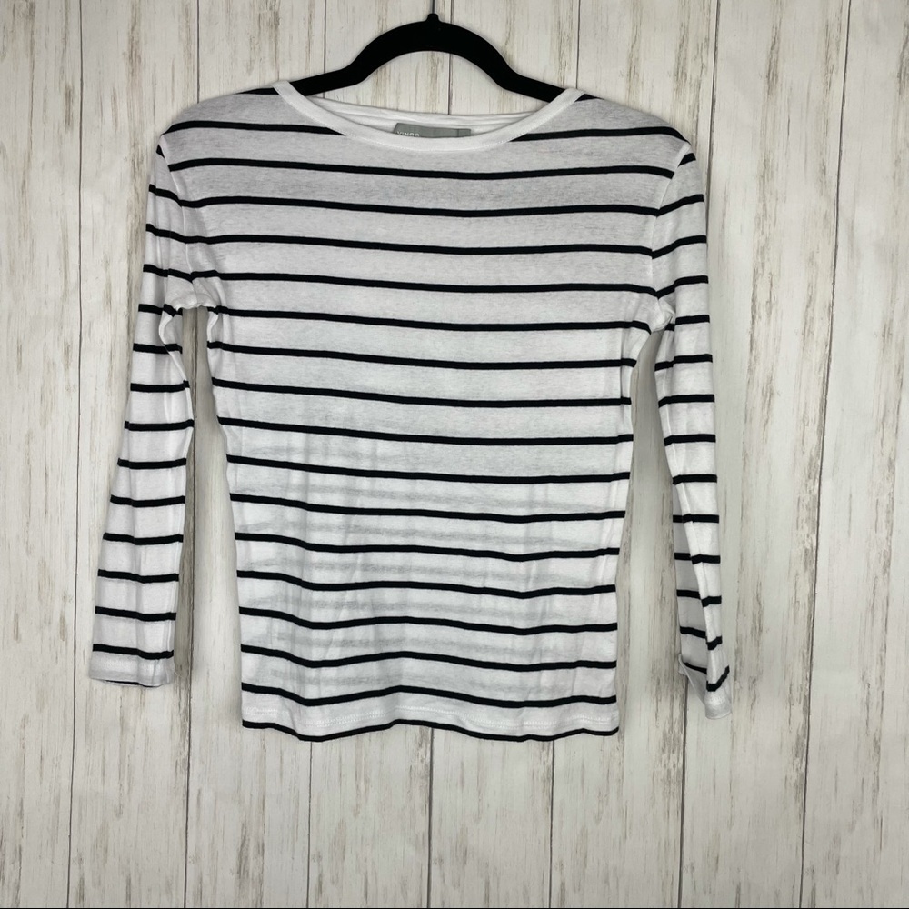 Vince striped white and black tee
